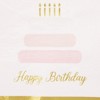 Blue Panda 50 Pack Cake Theme Happy Birthday Napkins with Gold Foil Edges (Pink 5 x 5 In) - 4 of 4