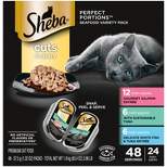 Sheba Perfect Portions Cuts In Gravy Sustainable Tuna,Salmon White Fish & Tuna Premium Wet Cat Food All Stages - 2.6oz/24ct Variety Pack