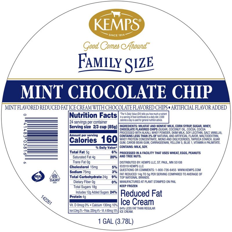 Kemps Mint Chocolate Chip Ice Cream - 128oz, 5 of 7