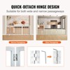 VEVOR Free Standing Dog Gate, 24" H x 60" W Freestanding Pet Gate, 3 Panels Foldable Dog Gate, Expandable Dog Barrier with Silent Foot Support, White - 4 of 4