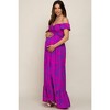 Pinkblush Magenta Floral Smocked Cinched Top Maternity Maxi Dress - 2 of 4