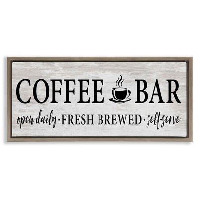 Stupell Industries Coffee Bar Cafe Rustic Sign, 25" x 11"