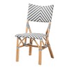 bali & pari Shai Modern French Grey and White Weaving and Natural Rattan Bistro Chair - 2 of 4