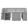 Full Size Loft Bed with Retractable Writing Desk and 3 Drawers - 3 of 4