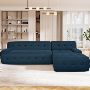 Modern Large L-Shaped Modular Sofa, Minimalist Style 2-Piece Set with Free Combinations - ModernLuxe - 1 of 4