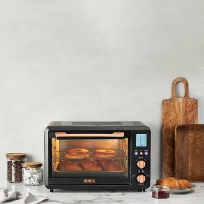 Haden Black Digital 6-Slice Toaster Oven with Air Fryer