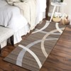 Modern Runner Rug 2x6 Washable  Hallway Carpet with Brown Circle Design, Geometric Low Pile Kitchen Mat - 3 of 4