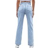 Women's High - Waisted Loose - Fit Straight - Leg Jeans with Side Slits, Flattering and Stylish Denim for Casual Wear - 4 of 4