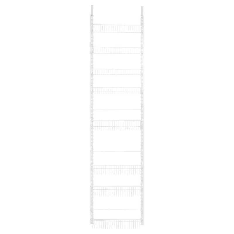 Over the Door Organizer - Hanging Wall Rack for Closet, Bathroom, or Kitchen Organization and Storage - Metal Pantry Shelves by Home-Complete (White), 2 of 9