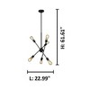 EGLO 6-Light Etris Row Open Bulb Pendant Black: Vintage-Inspired, Adjustable Arms, Steel Body - 4 of 4
