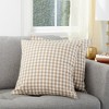 Farmlyn Creek 2 Pack Decorative Throw Pillow Covers 20x20 in, Brown & White Buffalo Plaid - 2 of 4