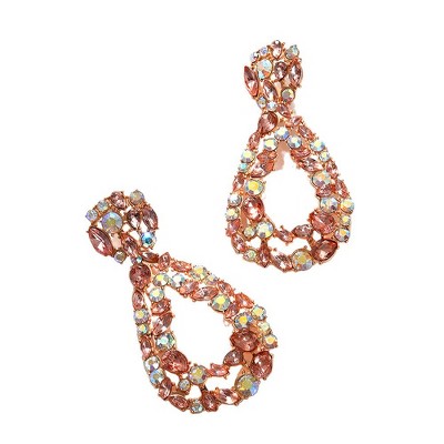 SOHI Women's Pink Teardrop Drop Earrings