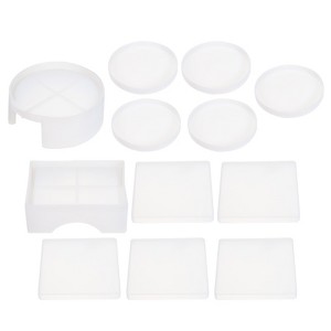 Unique Bargains Rectangle and Round Silicone Non-Deformable Cup Mould Set 12 Pcs - 1 of 4