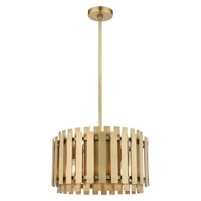 Greenwich Minimalist Natural Brass 5-Light Pendant Chandelier