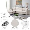 Whisen Modern L-shaped Sectional Sofa Set with Convertible Ottoman and 2 pillows, Minimalist Style Couch Set - 4 of 4