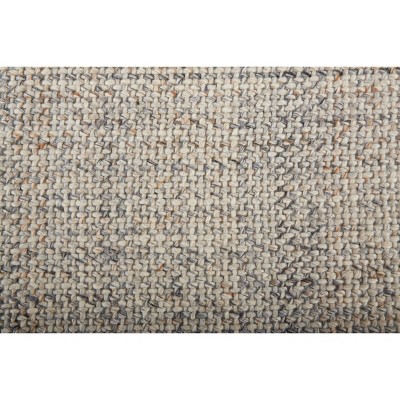 Ivory Tan Gray Flat Woven Synthetic Area Rug 5' x 8'