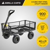 Gorilla Carts Steel Utility Cart, 4 Cubic Feet Heavy Duty Garden Wagon Outdoor Moving Cart with Wheels, 900 Pound Capacity, Removable Sides, Gray - 3 of 4