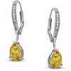 Guili Sterling Silver Rhodium Plated Teardrop CZ Earrings in Various Colors, A Sparkling, Elegant Collection for Timeless and Stylish Looks - 4 of 4