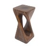 MAYEERTY 1 Pack Twist Shape Side Table, Artistic Wood-Grain End Table for Indoor Outdoor Living Room, Patio - 2 of 4