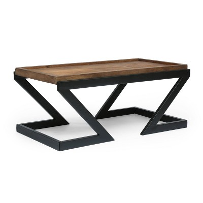 Titeca Modern Industrial Handcrafted Mango Wood Coffee Table Dark Brown/Black - Christopher Knight Home