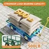 Heavy Duty Steel Garden Cart, 500 LBS Capacity 3 in 1 Pullable Garden Wagon with 10" Wheels, for Gardening Soil, Tools, and Plant Transport - 3 of 4