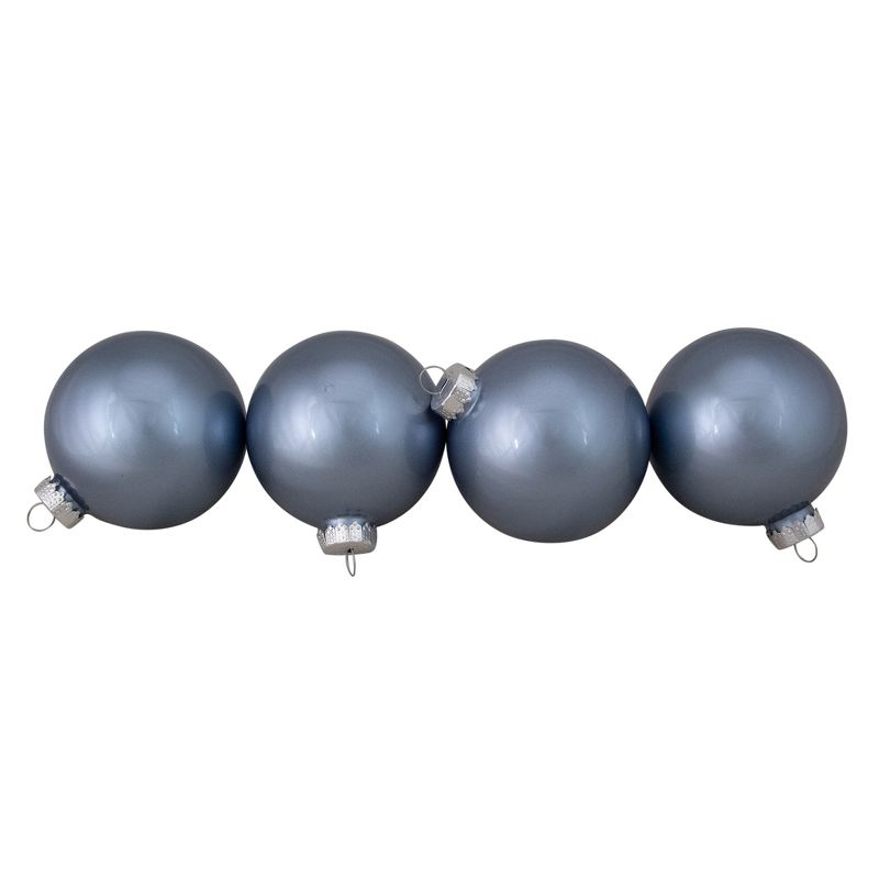 Northlight Matte Finish Glass Christmas Ball Ornaments - 3.25" (80mm) - Blue - 8ct, 2 of 4