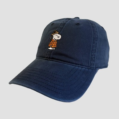 Men's Snoopy Puffer Baseball Hat - Navy/Orange - image 3