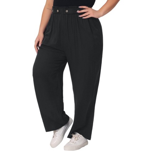 Long Palazzo Pants for Women Solid Color Casual High Elastic Waisted Light  Airy Elastic Belt Casual Work Pants Black : : Clothing, Shoes &  Accessories