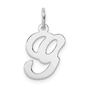 Black Bow Jewelry Sterling Silver, Sophia Collection, Small Script Initial G Pendant - 1 of 4