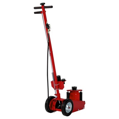 35 Ton Air Hydraulic Floor Jack, 77,000 Lbs Capacity, Low Profile 10 Inch, with 4 Adapters, 46" Adjustable Handle for Trucks