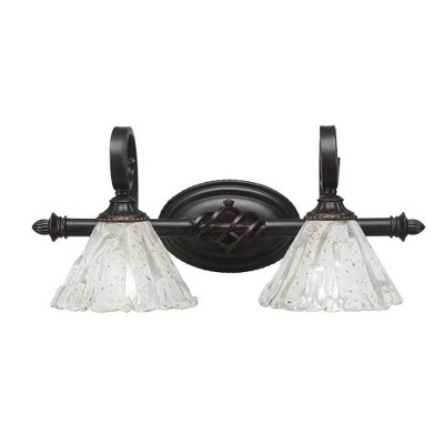 Toltec Lighting Elegante 2 - Light Vanity in  Dark Granite with 7" Italian Ice Shade