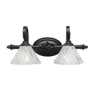 Toltec Lighting Elegante 2 - Light Vanity in  Dark Granite with 7" Italian Ice Shade - 1 of 1