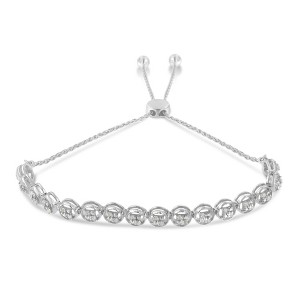 Haus of Brilliance Sterling Silver 1/4 Cttw Diamond Bolo Bracelet - 1 of 4