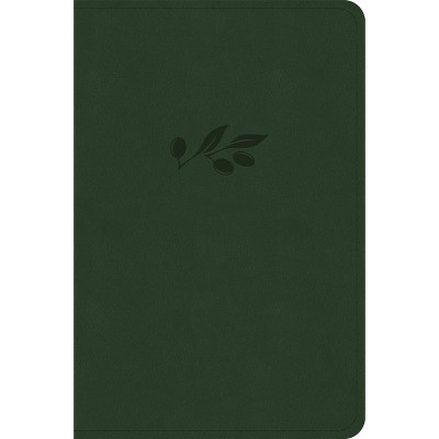 CSB Large Print Compact Reference Bible, Digital Study Edition, Olive Leathertouch - by  Csb Bibles by Holman (Leather Bound)