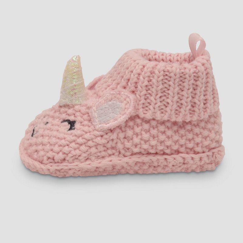Carter&#39;s Just One You&#174; Baby Knitted Slippers - Pink Newborn, 4 of 8