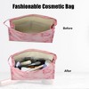 Unique Bargains Makeup Bag Cosmetic Travel Bag Make Up Brush Organizer Bag Marble Makeup Storage Toiletry Bag for Women 9"x3"x6" 1 Pcs - 2 of 4