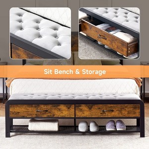 Bed Frame Full/Queen Size – Aesthetic and Functional Platform Bed Frame with Upholstered Ottoman Storage - 1 of 4