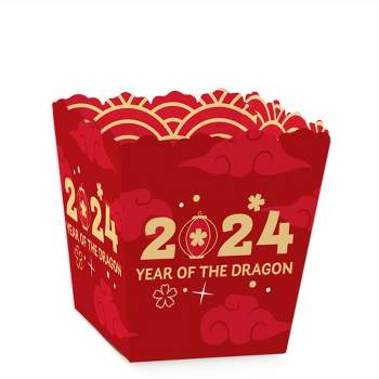 Big Dot of Happiness Lunar New Year - Party Mini Favor Boxes - 2024 Year of the Dragon Treat Candy Boxes - Set of 12