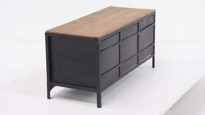 Wood Storage Bench 3 Drawers Black - Olivia & May, 2 of 8, play video