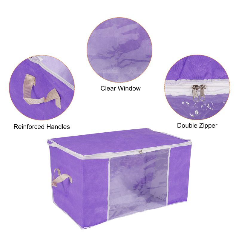 Unique Bargains Foldable Clothes Storage Bins for Clothes with Reinforced Handle Sturdy Zipper, 4 of 7