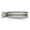 Black Bow Jewelry 6.5mm Titanium & CZ Polished Grooved Ring - 3 of 4