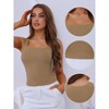 Allegra K Women's Square Neck Warm with Built-In Bra Ribbed Tank Undershirts - 3 of 4
