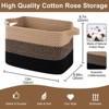 Itopfox Woven Storage Basket Set of 3, Decorative Organizer Bins for Shelves, Closet, Toys, Books, Nursery - Black & Brown - 2 of 4