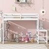 NicBex Twin Size Loft Bed Wooden Bed Frame with Platform, Ladder and Full Length Guardrail, No Box Spring Required, Space saving - 2 of 4
