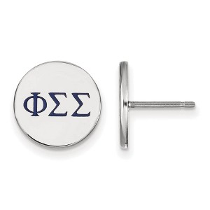 Black Bow Jewelry Sterling Silver Phi Sigma Sigma Greek Life Stud Earrings - 1 of 3