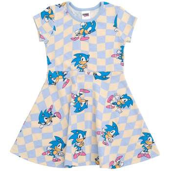 SEGA Sonic the Hedgehog Girls French Terry Skater Dress Little Kid to Big Kid
