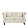NicBex Modern Loveseat Sofa,Velvet Sofa Bed with Rolled Arms and 2 Pillows for Living Room,Office - 4 of 4