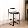 FONTOI 2PCS Upholstered Counter Stools with Back&Footrests, Counter Height Bar Stools for Living Room Kitchen, Black, 16.53"*31.69"*15.35" - 4 of 4
