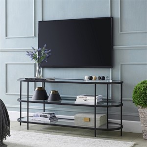 Black Bronze Oval TV Stand - Henn&Hart - 1 of 4