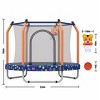 KWPZQEB 55" Trampoline Indoor/Outdoor for Kids, Toddler Baby Trampoline With Basketball Hoop & Safety Enclosure, Gifts for Boy and Girl - 3 of 4